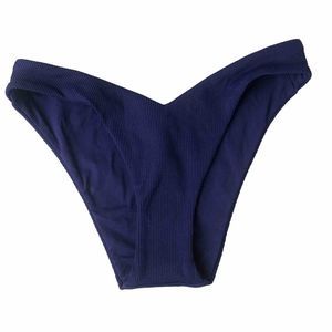 becca by rebecca virtue V Scoop Bottom Ribbed Blue Size XS